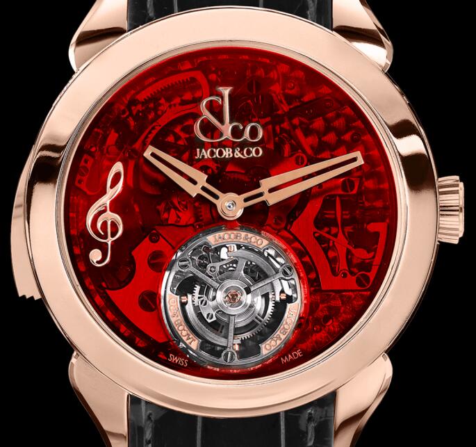 Jacob & Co PT520.40.NS.QR.A PALATIAL FLYING TOURBILLON MINUTE REPEATER ROSE GOLD (RED MINERAL CRYSTAL) Replica watch
